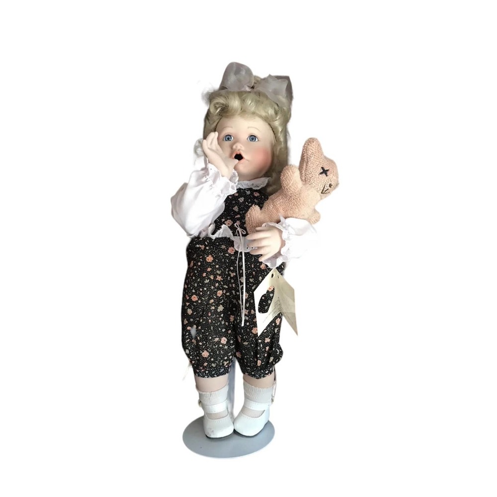 Edwin Knowles Porcelain Doll- "Boo Bear and Me" - Picture 1 of 10